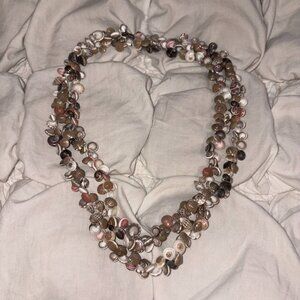 Free People Artisan Seashell Multi-Strand Statement Necklace